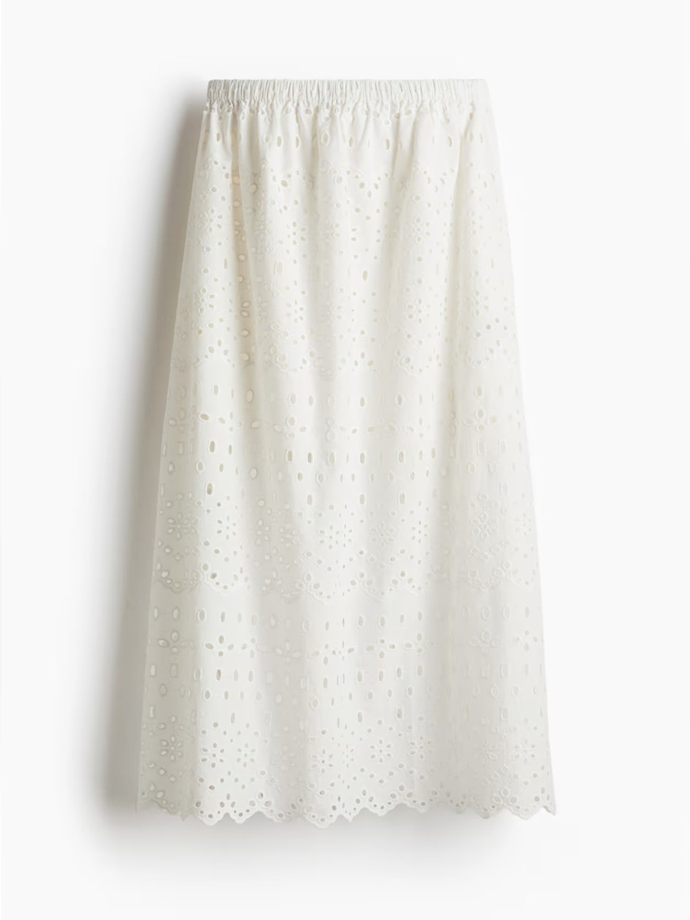 New H&M Embroidered Eyelet Midi Skirt - Picture 4 of 5